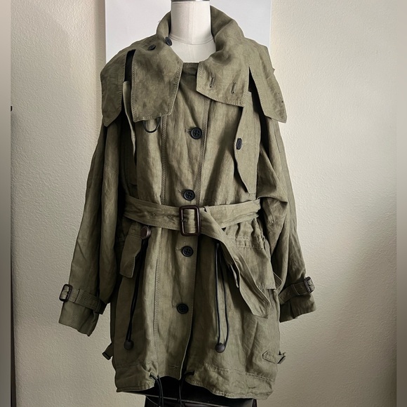 Burberry Prorsum Runway 2012 Cocoon Linen Belted Hooded Parka Jacket RARE - Picture 14 of 14